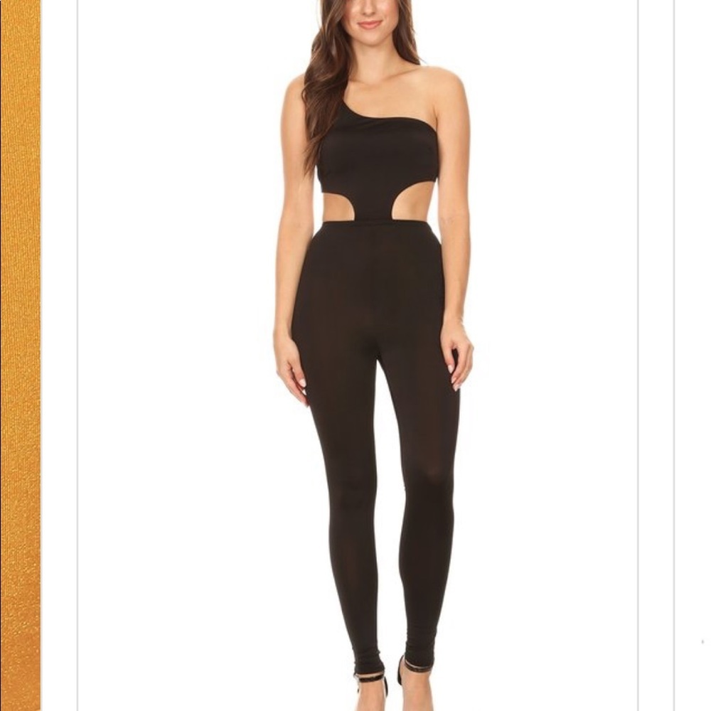 Black Very Stretchy Jumpsuit Jumper Outfit